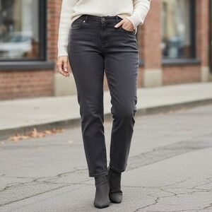 Gloria Vanderbilt Jeans Women's‎ Sz 18 Black High Rise Wide Leg Cotton Stretch